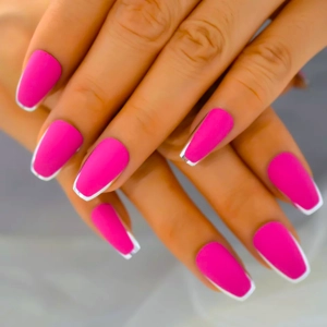 Fuchsia Sliver Tips Press On Nails