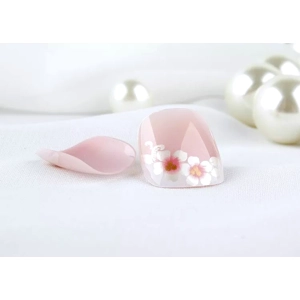 French Tips Press On Toe Nails Flowers Design HY-TN-4065