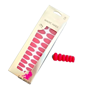 almond Opoola Glue On Nails Red