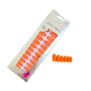 Almond Opoola Glue On Nails Orange