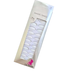 Almond Opoola Glue On Nails White