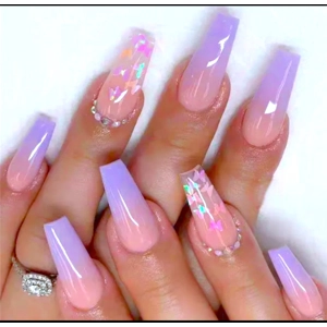 Lilac Sparkle False Nails