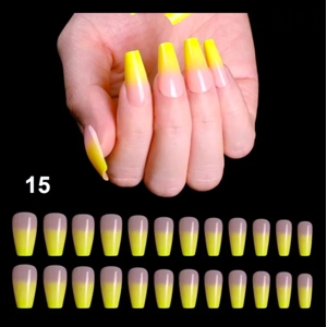 Yellow Tips Press On Nails