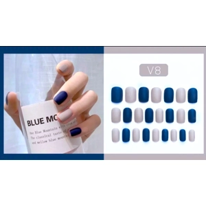 Short two colours V8 Short Press on nails