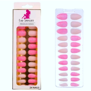 Short Glitter Glam Fairy Nails Light Pink