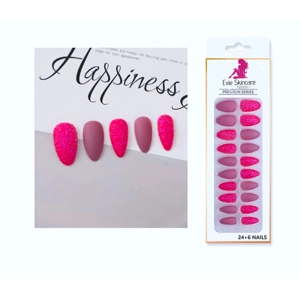 Short Glitter Glam Fairy Nails Pink Mix