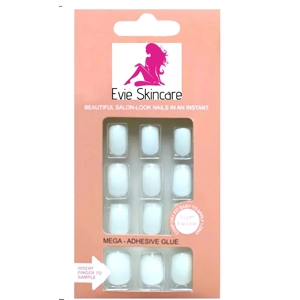 Pre Glued Short Press On Nails White