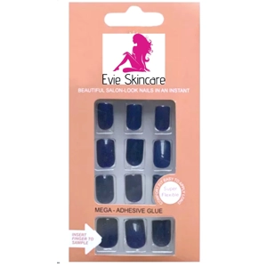 Pre Glued Short Press On Nails Navy