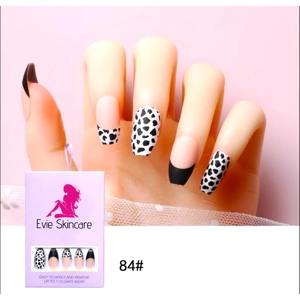 White Black Patterns Press On Ballerina Nails