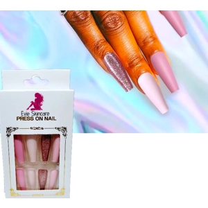 Luxury Purple Press On Nails With Pink Mixed