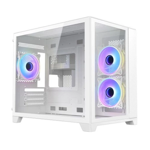 Vida Akira White ARGB Gaming Case w/ Glass Front & Side, M..