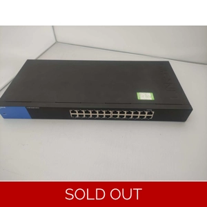 Linksys LGS124 network Unmanaged Gigabit switch 1U missing the ears
