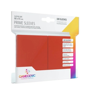 Gamegenic - Prime Sleeves Red (100 SLEEVES) 63x88mm