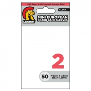 Legion: Clear Board Game Sleeves - Mini-European 46x72 mm (50 Sleeves)