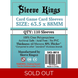 Sleeve Kings Card Game Card Sleeves (63.5x88mm) 110 Pack, 60 Microns