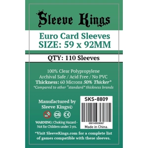 Sleeve Kings Euro Card Sleeves (59x92mm) 110 Pack 60, Microns