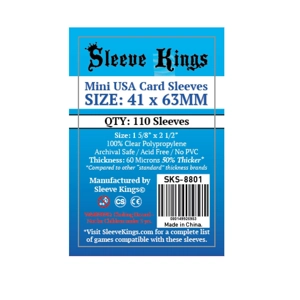 Sleeve Kings Mini USA Card Sleeves (41x63mm) 110 Pack, 60 Microns