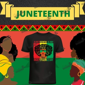Juneteenth lady green glasses T-Shirt