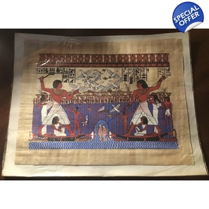 Ancient Egyptian Papyrus Artwork Scroll Hieroglyphics Painting