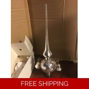 Hand Blown Mercury Glass Christmas Tree Topper Silver
