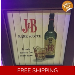 Vintage J&B Scotch Whiskey Ad Sign Motorized Slideshow