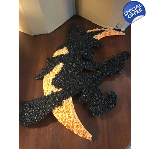 Melted Plastic Popcorn Halloween Witch Orange Moon