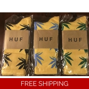 Huf Plant Leaf Style Design Novelty Crew Socks