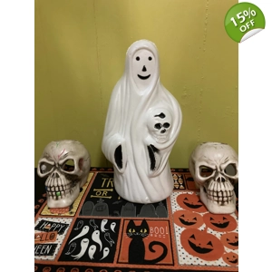Blow Mold Ghost Holding Skull Empier