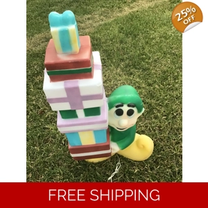Elf With Christmas Presents Blow Mold
