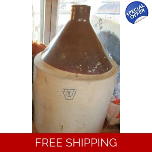 Glazed Stoneware Pottery 5 Gallon Jug