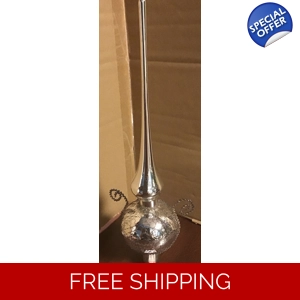 Hand Blown Mercury Glass Christmas Tree Topper Silver
