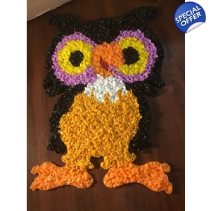 Melted Plastic Popcorn Owl Halloween Decor