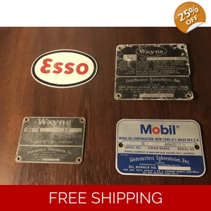 Gas Pump Nameplate Emblem Sign