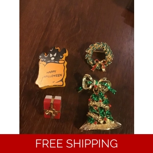 Costume Jewelry Holiday Brooches Pins