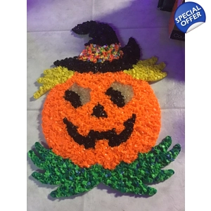 Melted Plastic Popcorn Pumpkin Halloween Decoration