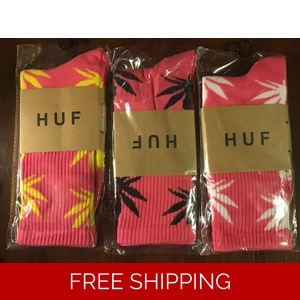 Huf Plant Leaf Style Design Novelty Crew Socks