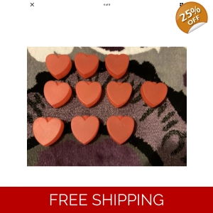 Red Heart Shaped Blow Mold Light Covers