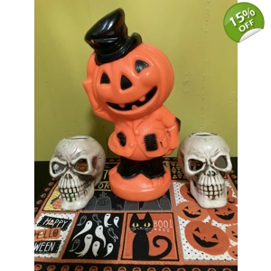 Empire Halloween Blow Mold Pumpkin Jack O Lantern Scarecro..