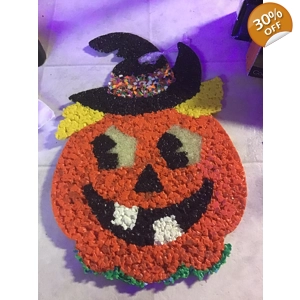 Melted Plastic Popcorn Halloween Pumpkin Decoration