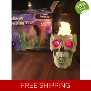 Gemmy Halloween Flaming Skull
