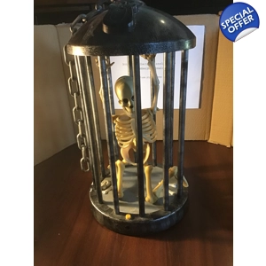 Gemmy Halloween Animated Talking Skeleton In A Cage