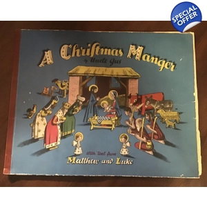 Vintage Christmas Manger Set Paper Cut-Out Nativity Scene