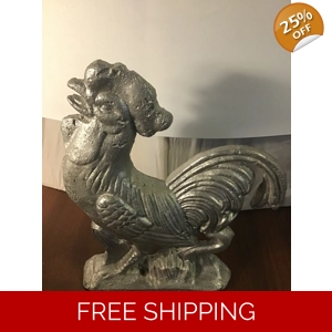 Vintage Cast Aluminum Rooster Decor Plaque
