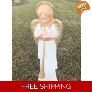 Angel With Horn Nativity Blow Mold
