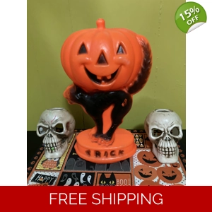 General Foam Halloween Black Cat Pumpkin Jack O Lantern Bl..