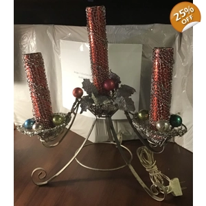 Christmas 3 Candle Foil mesh Aluminum Candolier Light