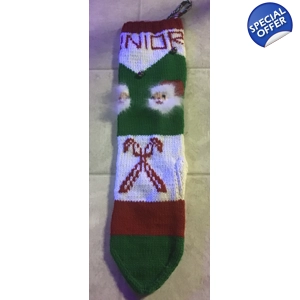 Vintage knit Christmas Stocking Santa Junior