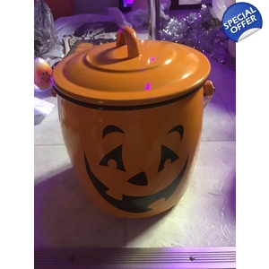 Hallmark Halloween Orange Enamelware Pumpkin Pail