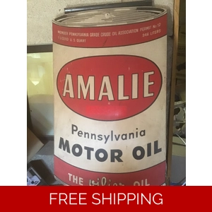 Amalie Oil Can Shaped 2 Sided Metal Sign