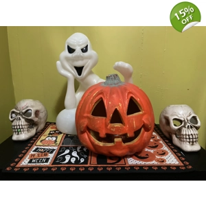 Blow Mold Ghost Foam Pumpkin Zauders